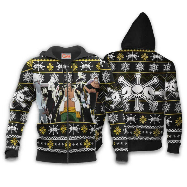 Blackbeard Pirates Ugly Christmas Sweater One Piece Anime 1k494 Cartoon Graphic Outfits Aop 3d Hoodie, Zip Hoodie 1496