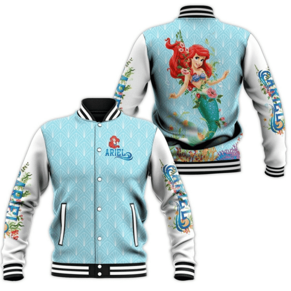 Ariel Disney ,the Little Mermaid Disney Cartoon 398 Gift Lover Baseball Jacket 406