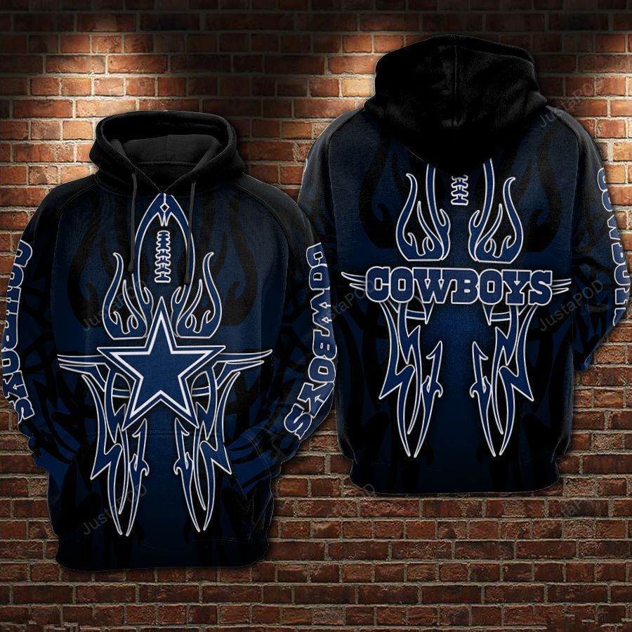 Cowboys Football Black 3D All Over Print Hoodie & Zip Hoodie