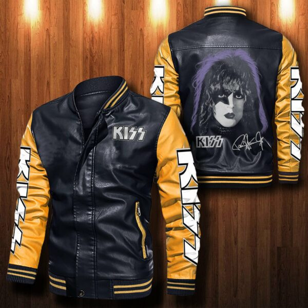 The Starchild Stanley, Kiss Band, Rock Band, Gift For Fan, The Starchild Stanley Leather Bomber Jacket 47