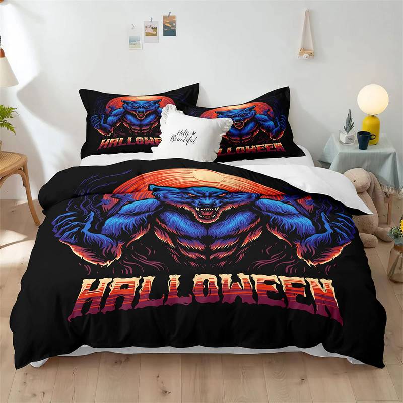Halloween Bedding Set Halloween Werewolf Under The Moon Duvet Covers