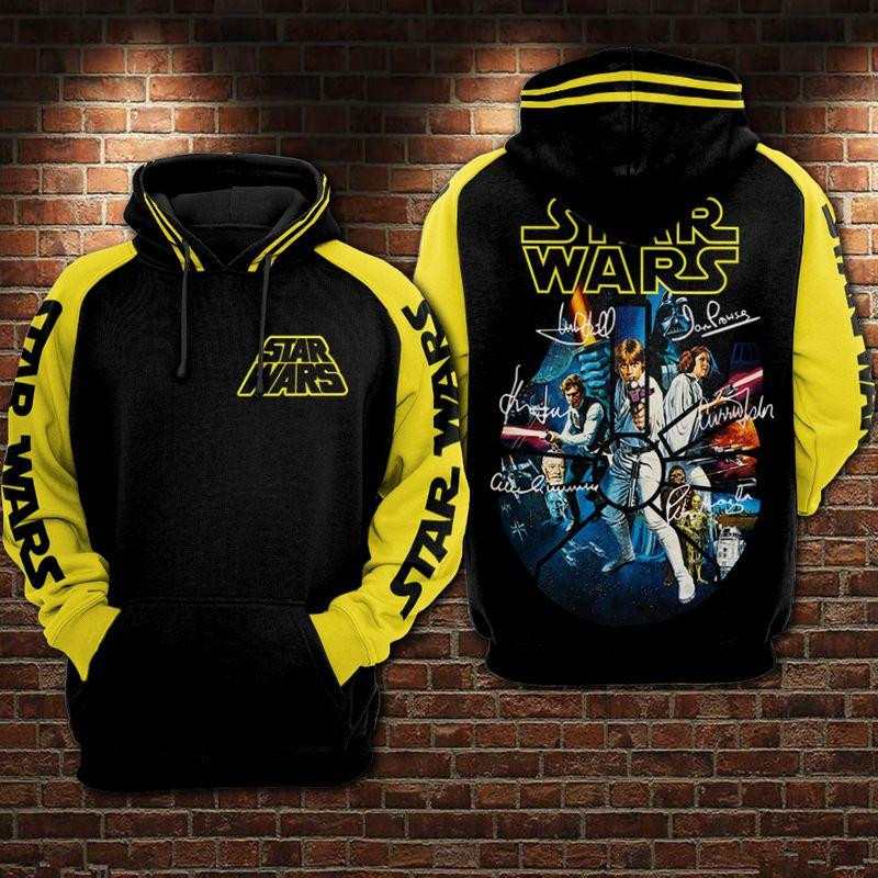 Star Wars Characters Signature All Over Print Hoodie