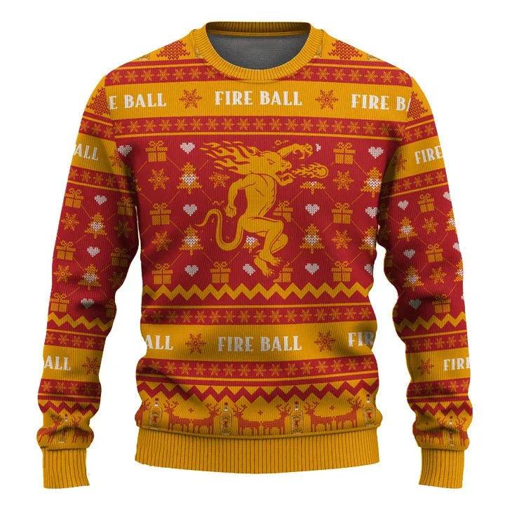 Fireball Snowing Ugly Christmas Sweater