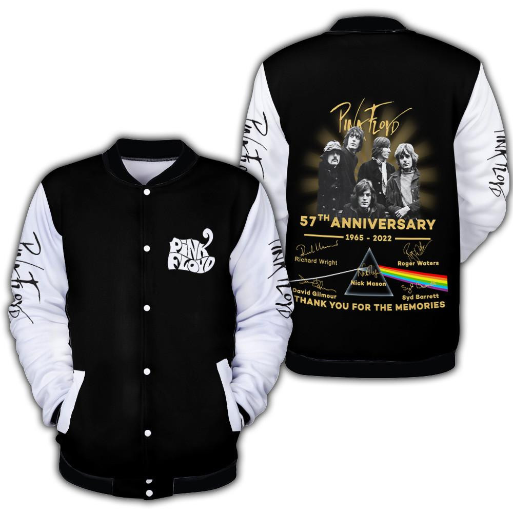 Pink Floyd Fan Gift, Pink Floyd Signature Gift, Pink Floyd 57th Anniversary 1965 2022 Baseball Jacket