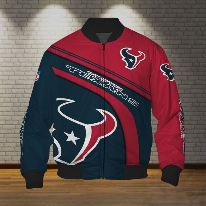 Houston Texans Blue Red Bomber Jacket