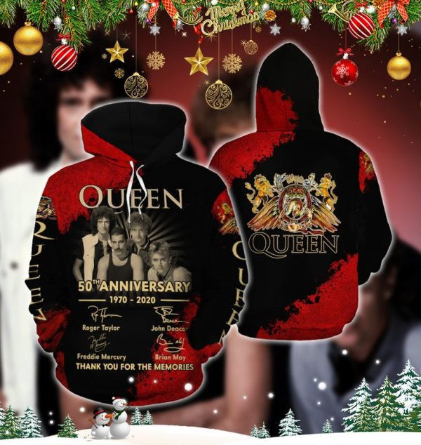Queen 50th Anniversary Music Band Thank You For The Memories 2k594 Lover Gift ,queen Music Band All Over Print 3d Hoodie 1808