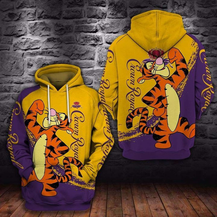 Winnie The Pooh Tigger Crown Royal 3d Hoodie Zip Hoodie