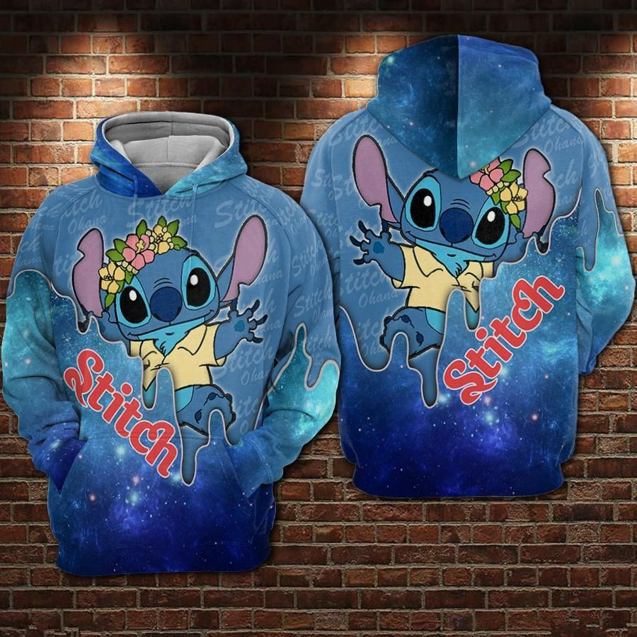 Cartoon Lilo And Stitch Over Print 3d Hoodie Zip Hoodie 1090
