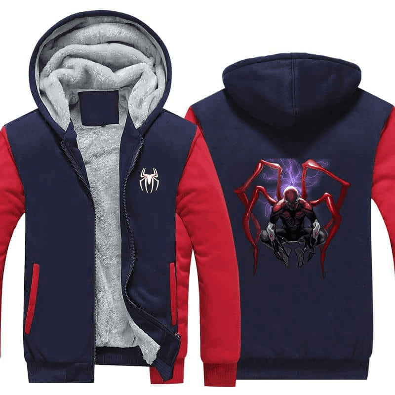 Spiderman Upgraded Suit Purple Thunder Cool Marvel Comics 1k220   Cartoon Graphic Outfits Aop Fleece Jacket