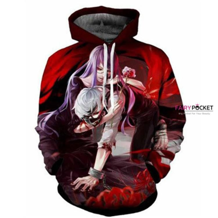 Tokyo Ghoul Ken Kaneki Rize Kamishiro 3D All Over Print Hoodie & Zip Hoodie