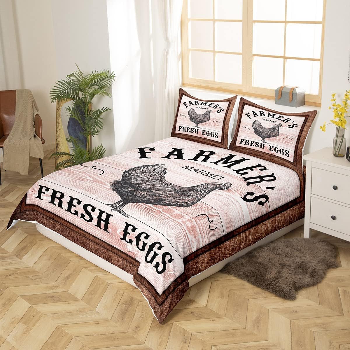 Farmer Bedding Set Farmer Market Fresh Eggs Duvet Covers
