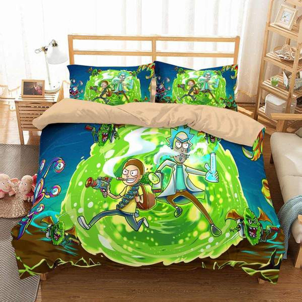 Rick And Morty Bedding Set Rick And Morty Fighting Back Duvet Covers