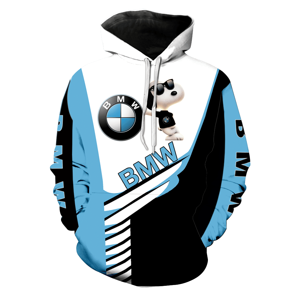 Snoopy The Peanuts Fan Gift, Bmw With Cool Snoopy Aop Hoodie, Zip Hoodie