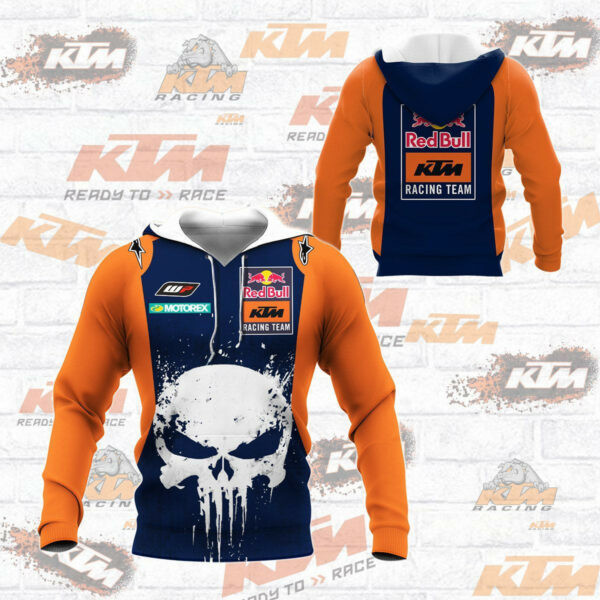 Punisher Red Bull Ktm Factory Racing Team F1 8k133 3d Zip Hoodie Hoodie Ii0 2567