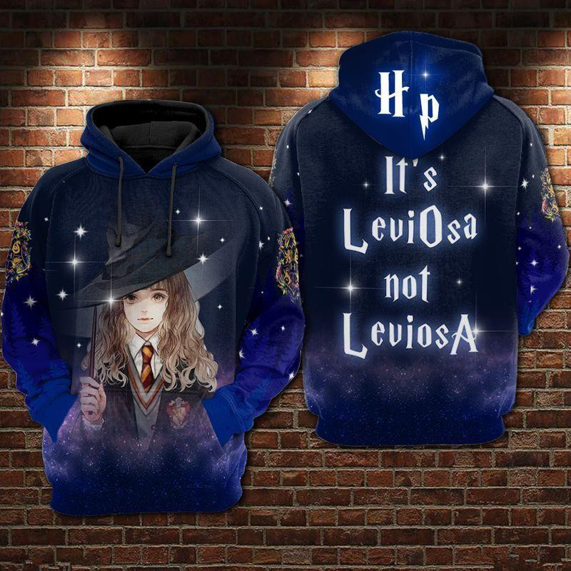 Harry Potter Hoodie Hermione It's Leviosa Not Leviosa Blue 3d Hoodie Zip Hoodie