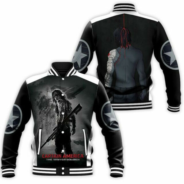 Captain America And The Winter Soldier Avengers Marvel 6k654 Gift For Fan Baseball Jacket 159