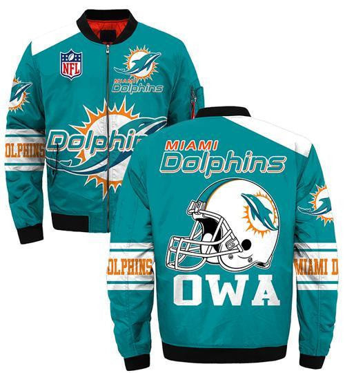 Miami Dolphins Aqua OWA Bomber Jacket