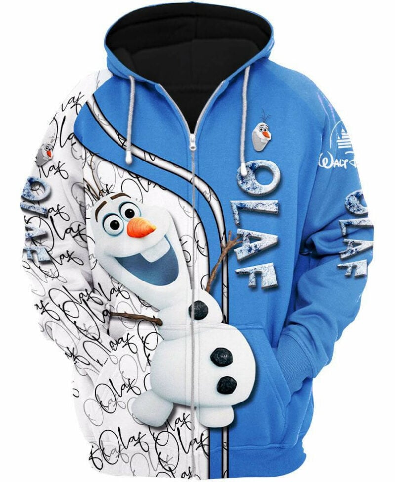 Olaf Snow Man 3d Hoodie Zip Hoodie