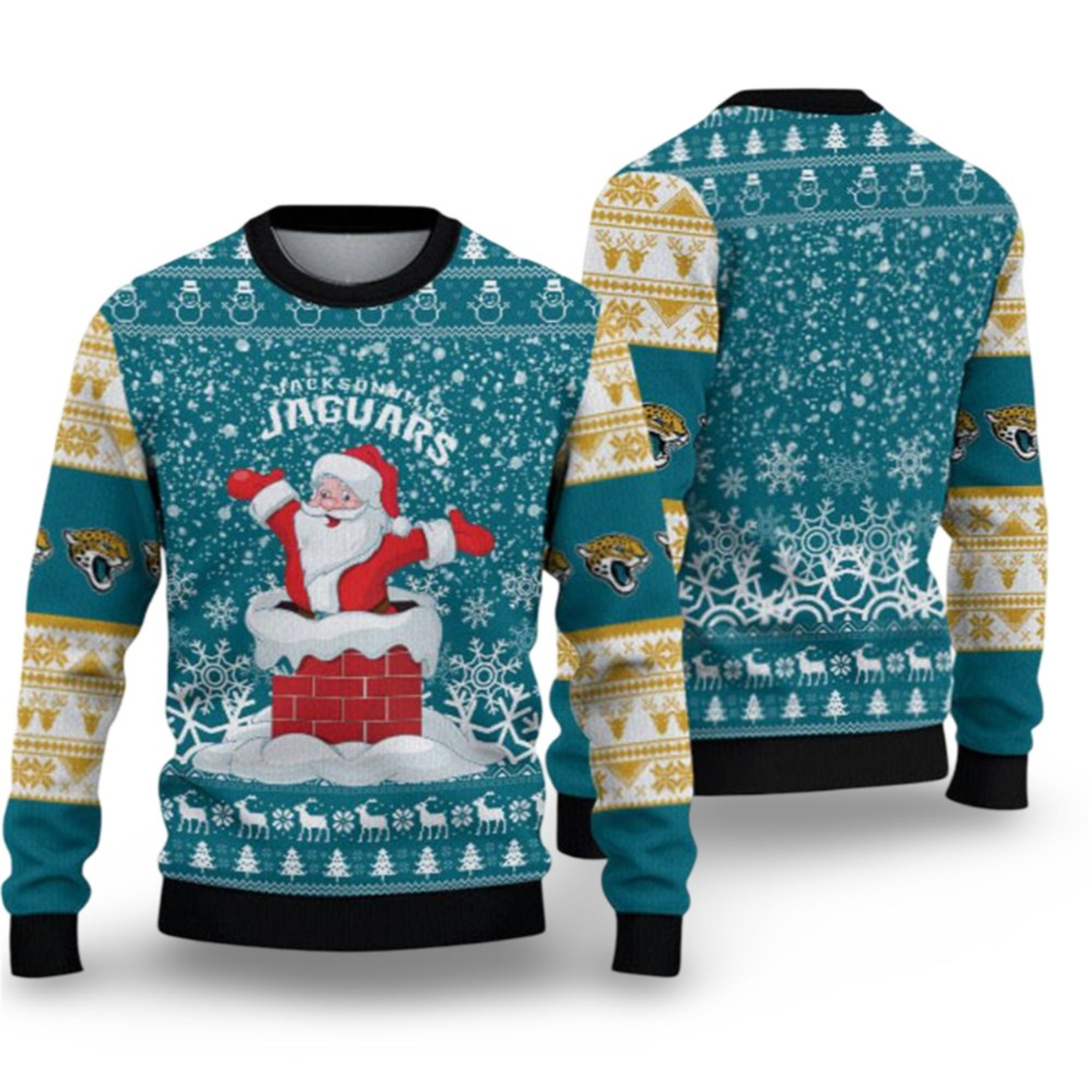 2025 Jaguars Santa Ugly Christmas Sweater