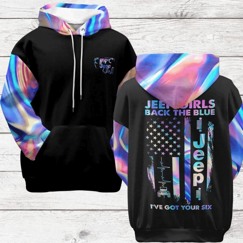 Sportyzen Hologram Jeep Girl Back The Blue Hoodie 3d