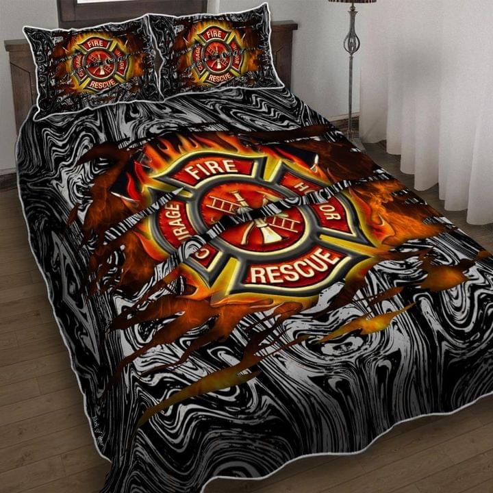 Firefighter Bedding Set Firefighter Fire Honor Courage Rescue Duvet Covers