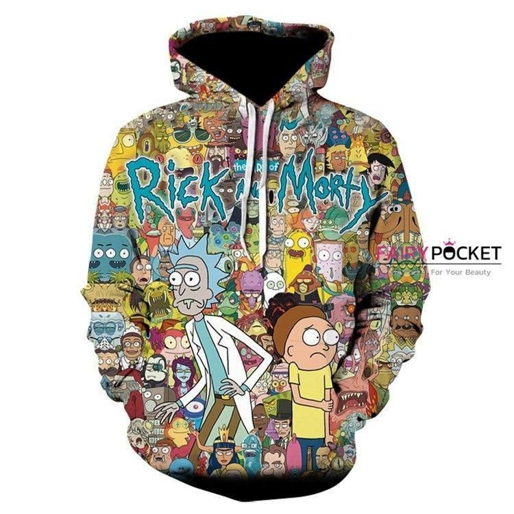 Rick and Morty All in One 3D All Over Print Hoodie & Zip Hoodie