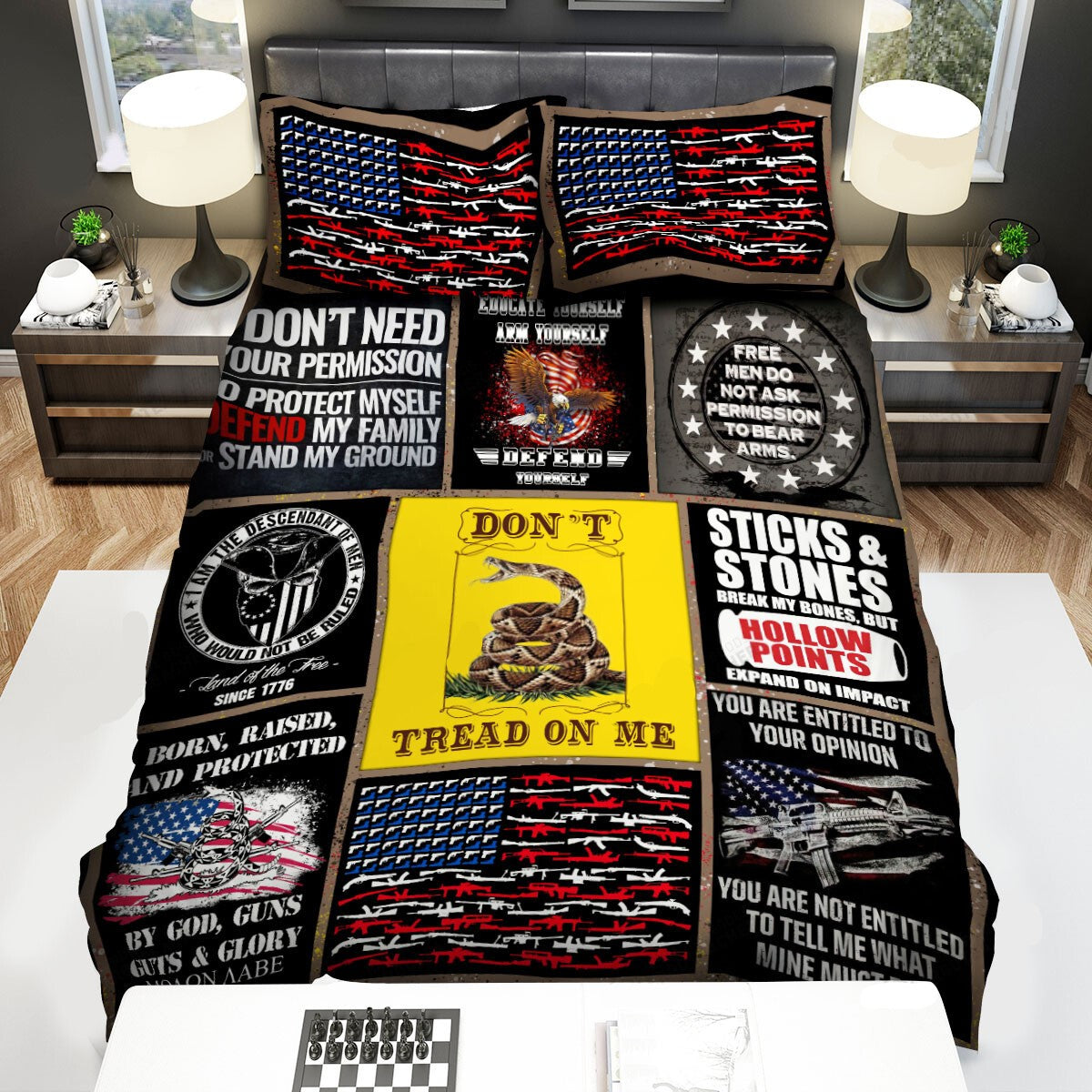 Veteran Bedding Set Free Men Do Not Ask To Permission To Bear Arms Duvet Covers