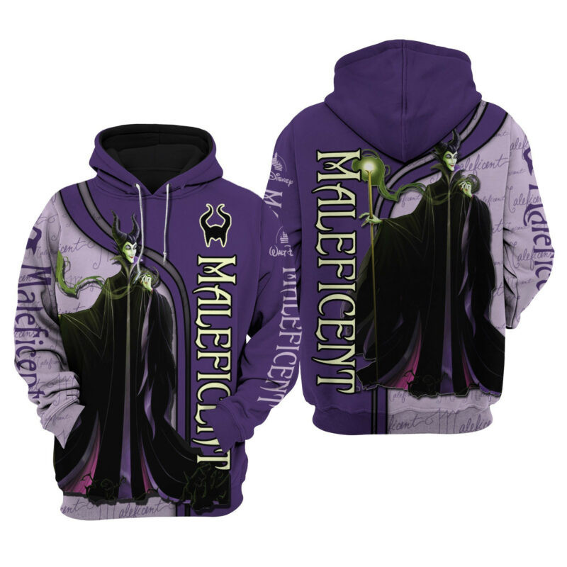 Villain Maleficient Purple 3d Hoodie Zip Hoodie