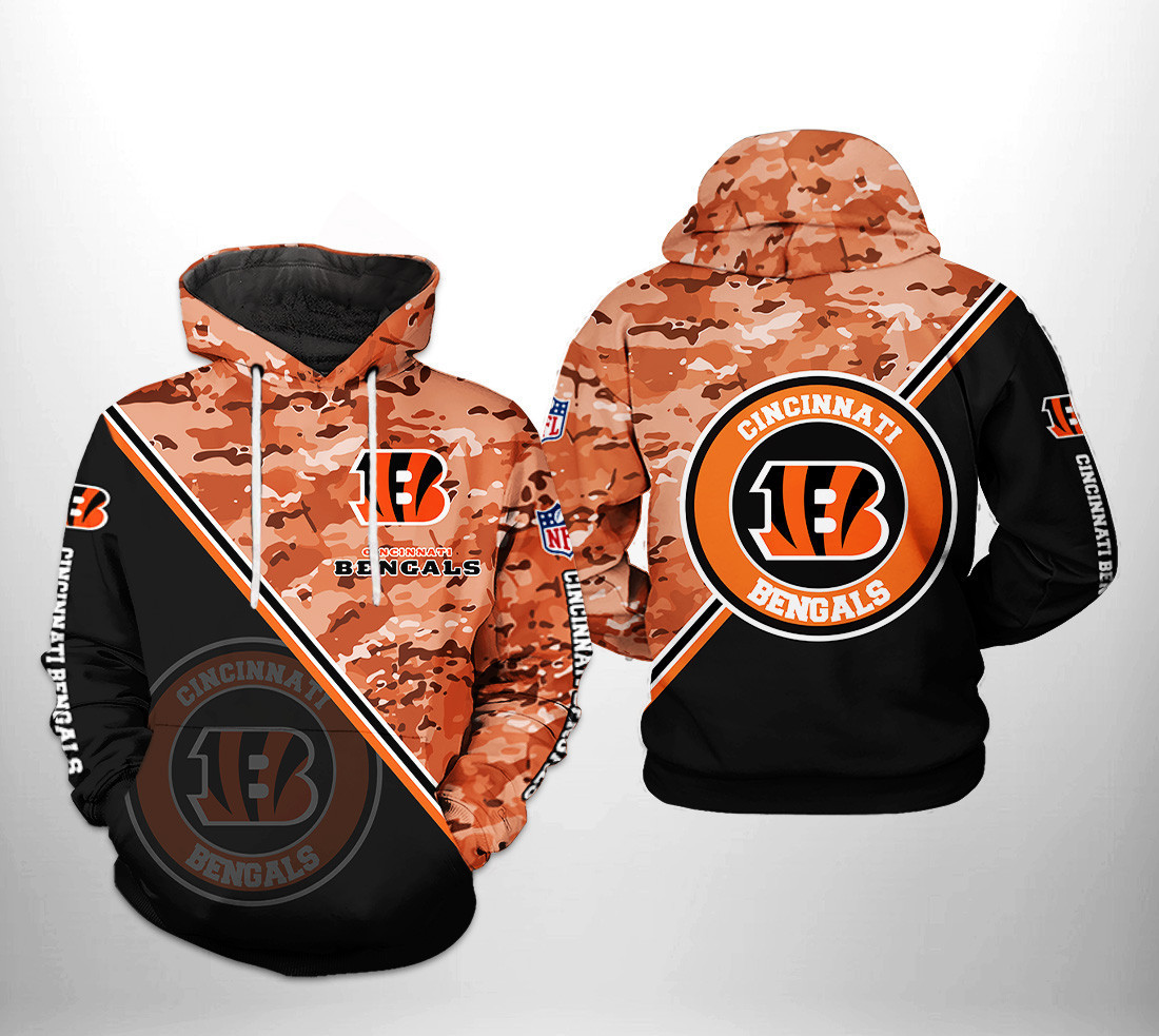 Cincinnati Bengals Camo Team 3D All Over Print Hoodie & Zip Hoodie