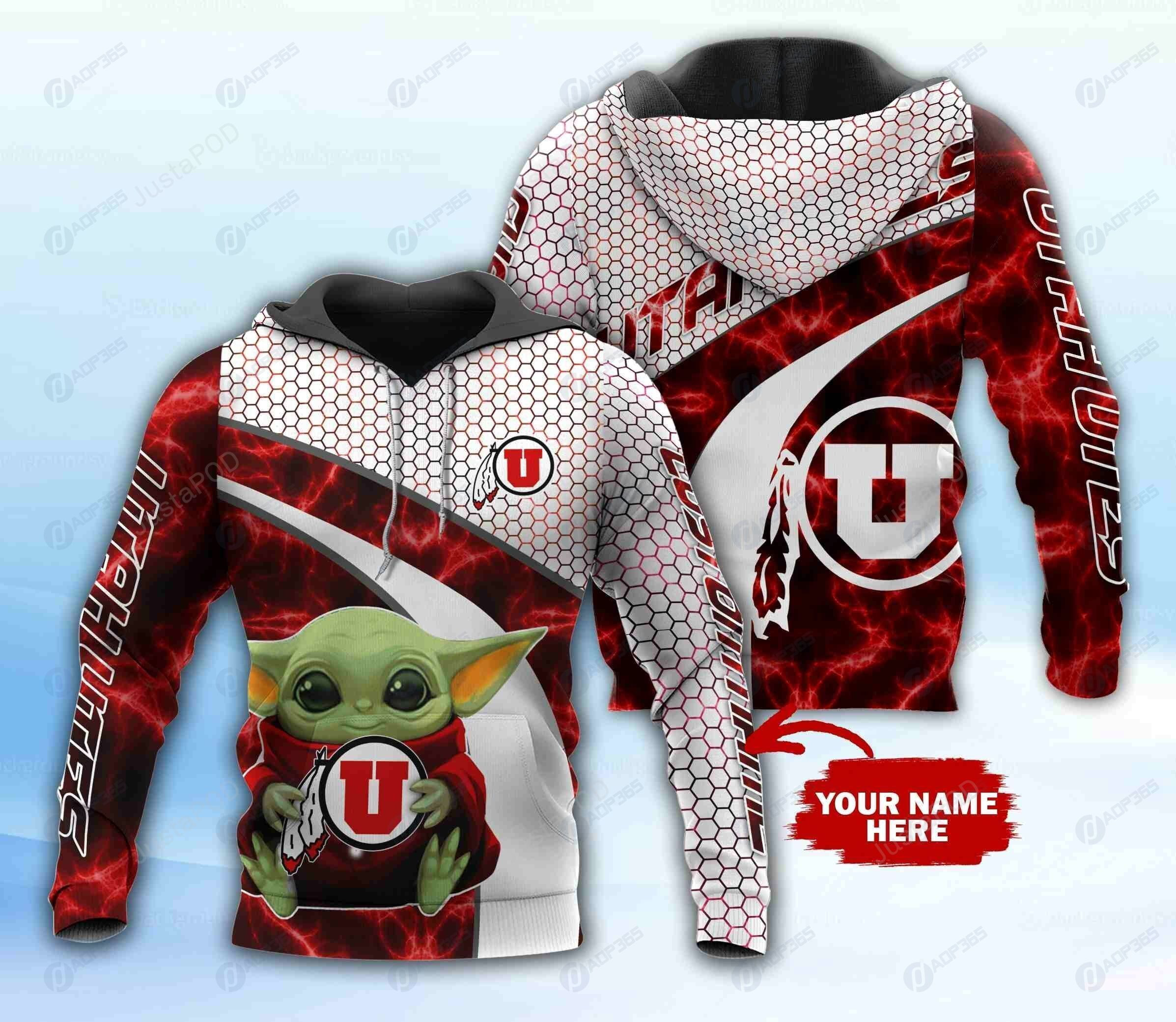 Personalized Utah Utes 3D All Over Print Hoodie & Zip Hoodie