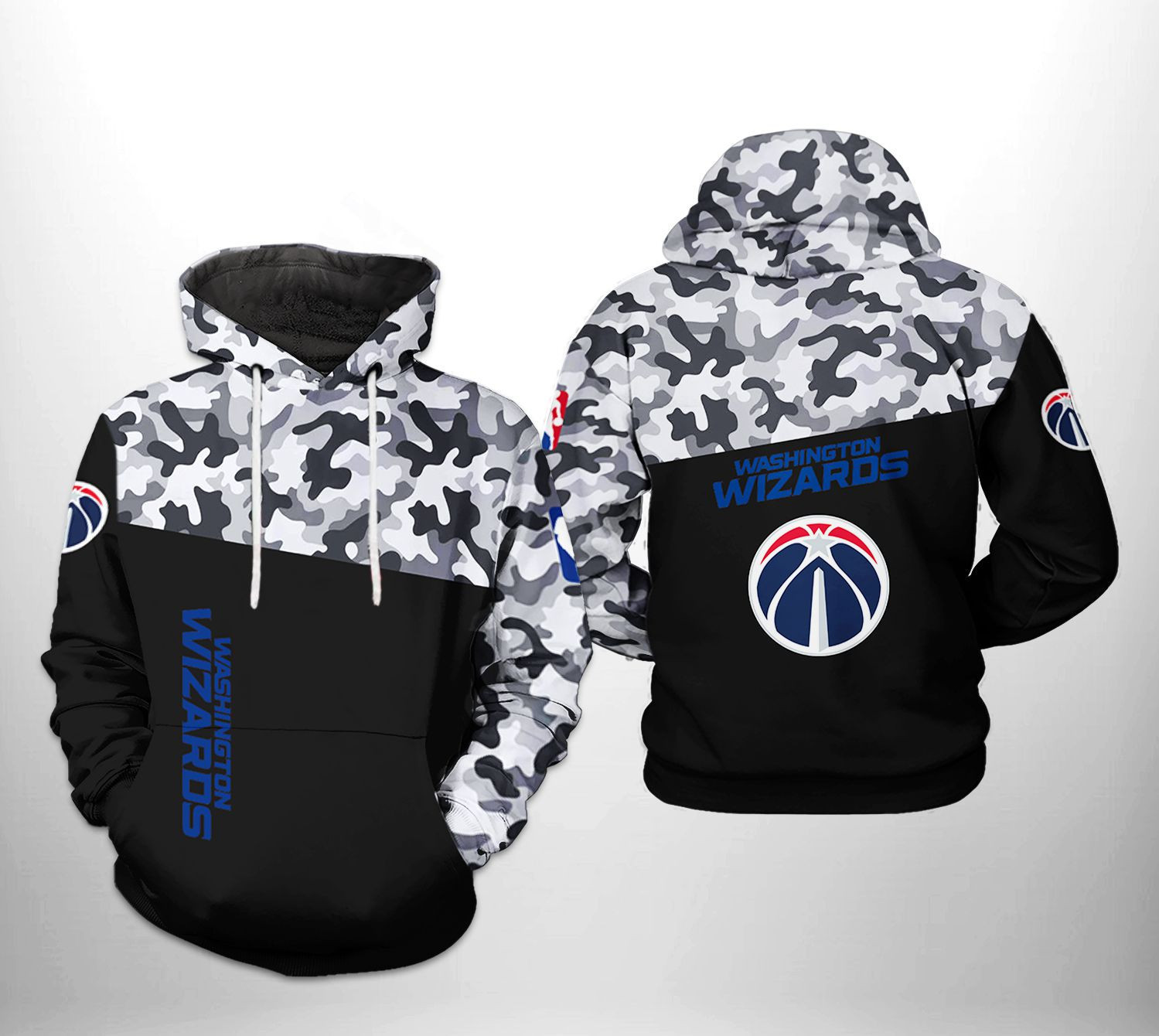 Washington Wizards Camo Veteran Team 3D All Over Print Hoodie & Zip Hoodie