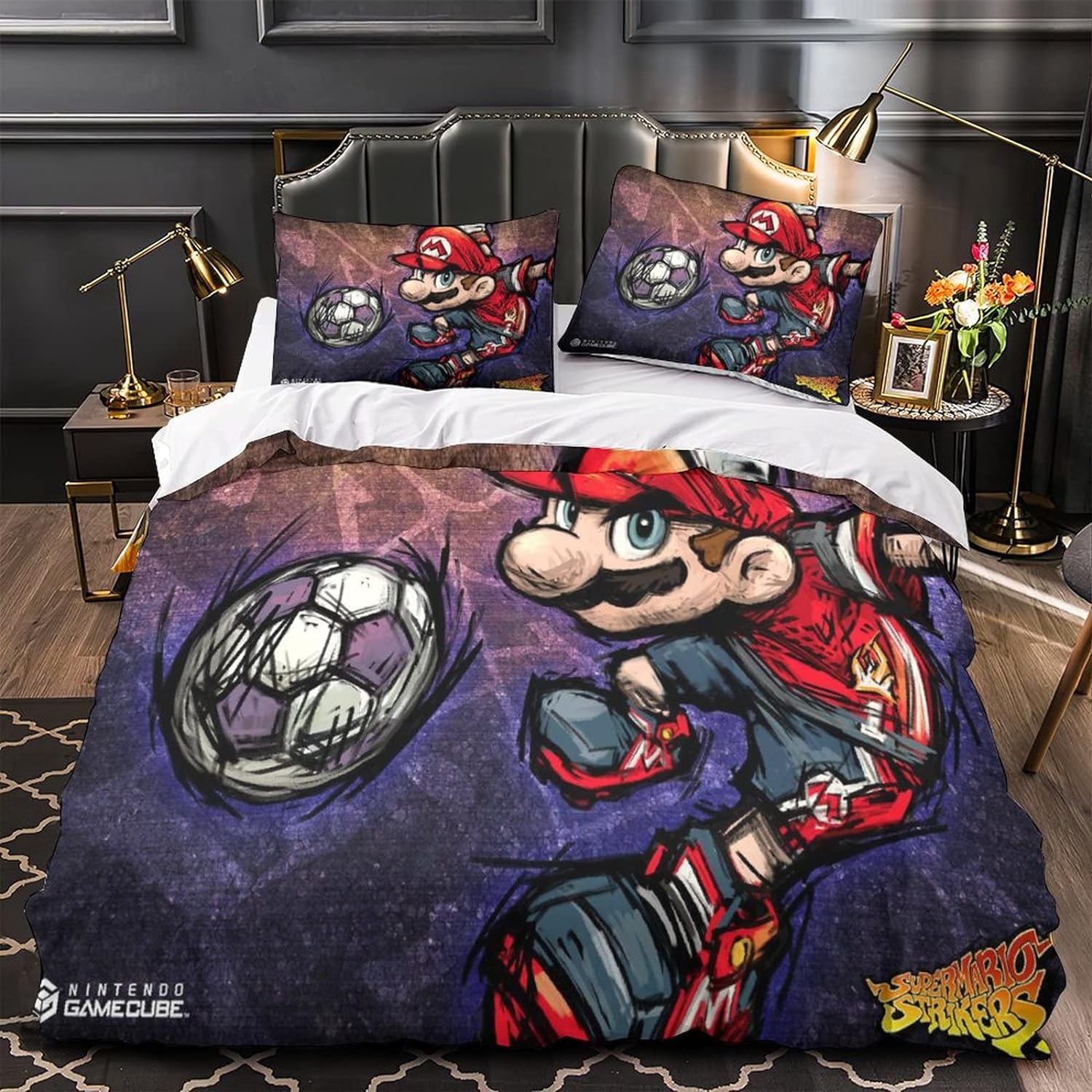 Mario Bedding Set Mario Playing Soccer Duvet Covers
