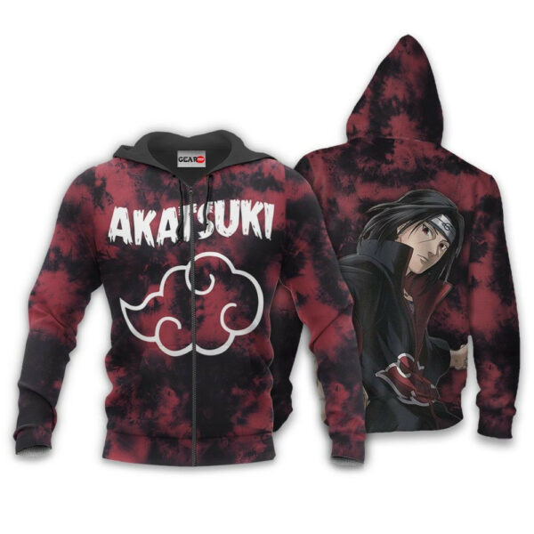 Akatsuki Itachi Uchiha Tie Dye Style Naruto Anime 1k388 Cartoon Graphic Outfits Aop 3d Hoodie, Zip Hoodie 237