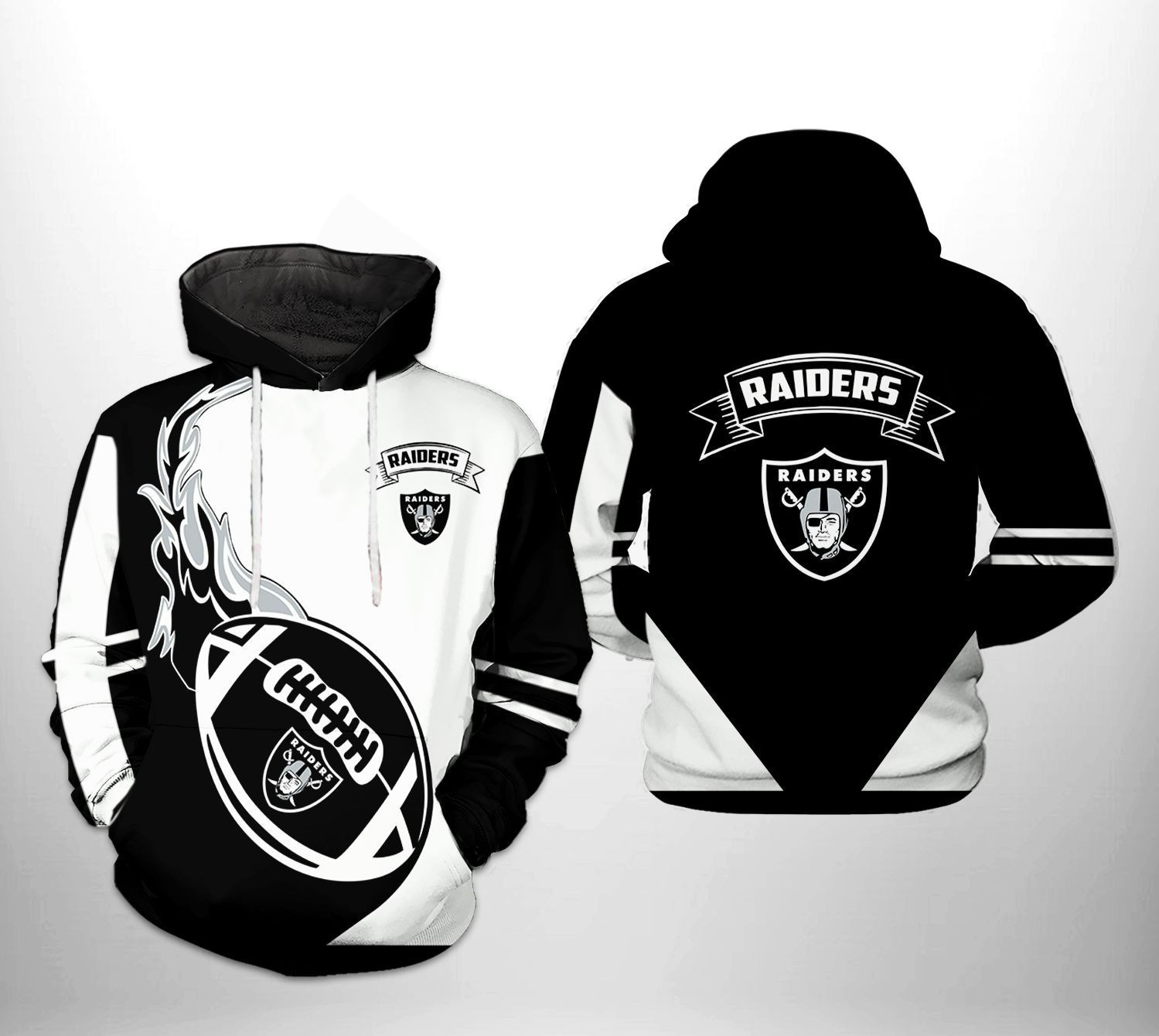Oakland Raiders Classic 3D All Over Print Hoodie & Zip Hoodie