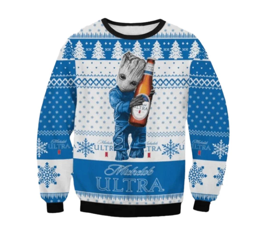 Michelob Ultra Groot Love Ugly Christmas Sweater