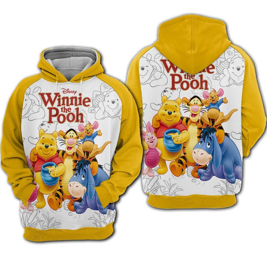 Winnie The Pooh Disney, Pooh And Friends Eeyore Piglet Tigger Aop Hoodie
