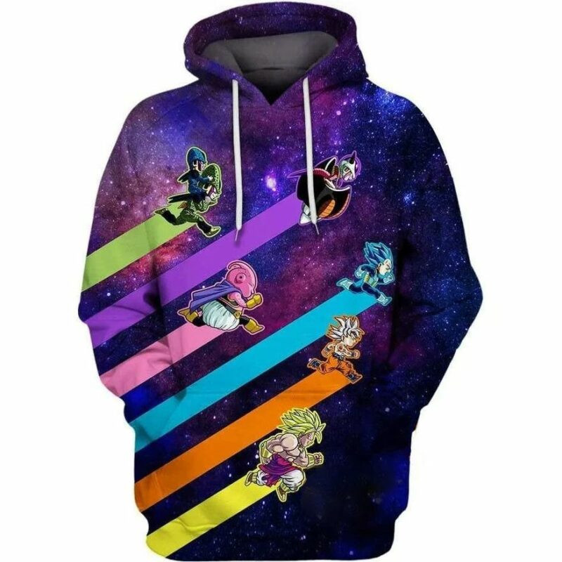 Goku With Broly Majim Boo Cartoon Dragon Ball Over Print 3d Hoodie Zip Hoodie