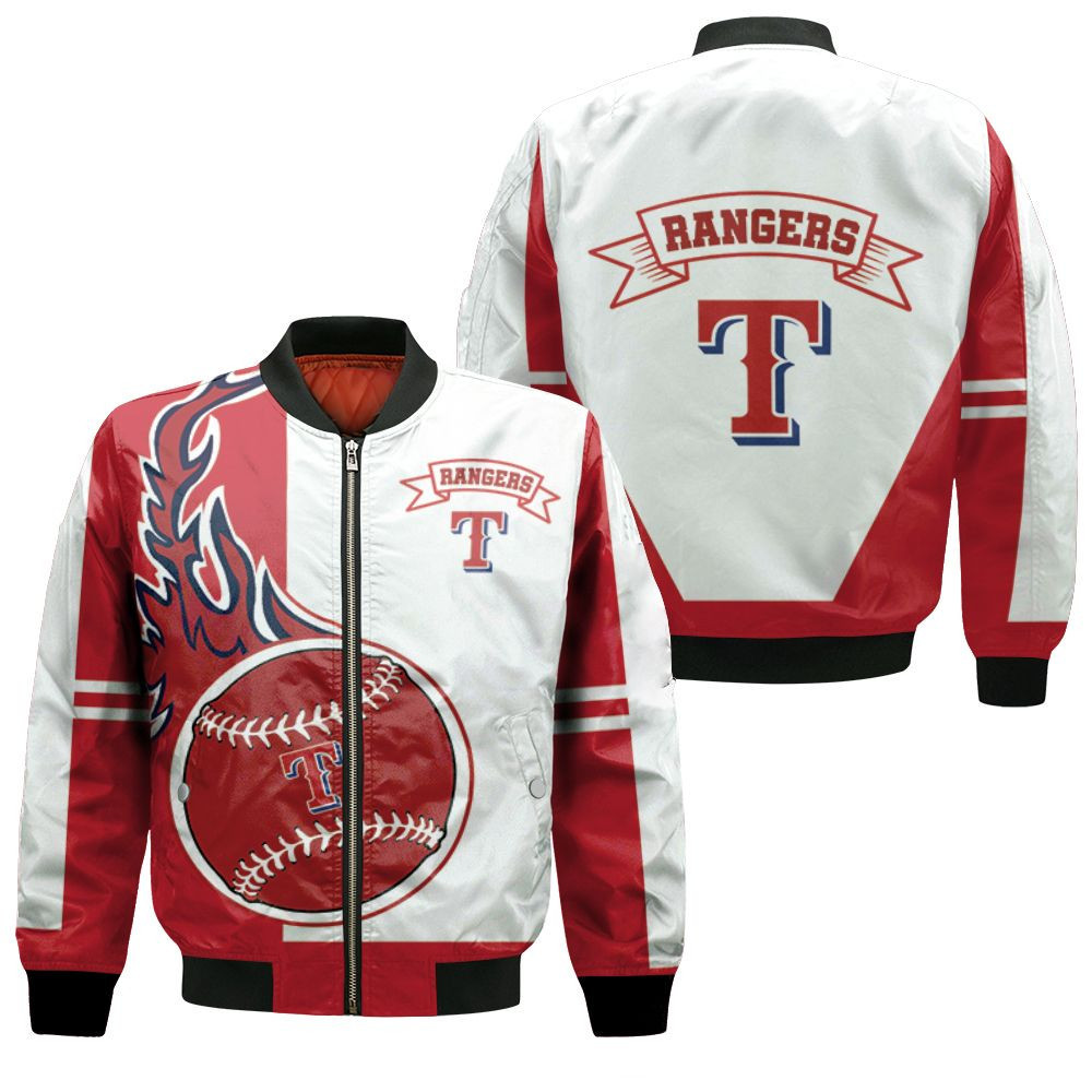 Texas Rangers Red White Bomber Jacket