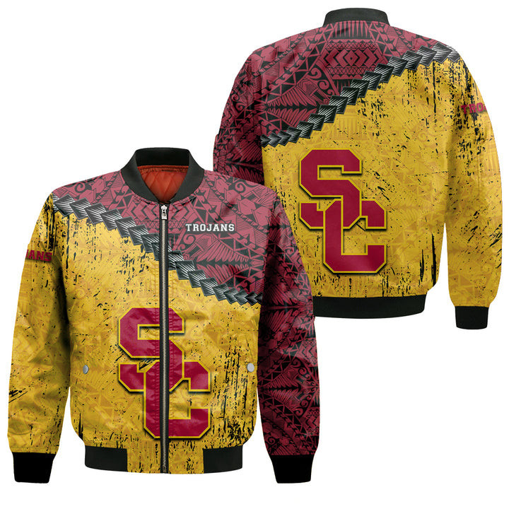 USC Trojans Cardinal Gold Bomber Jacket V8