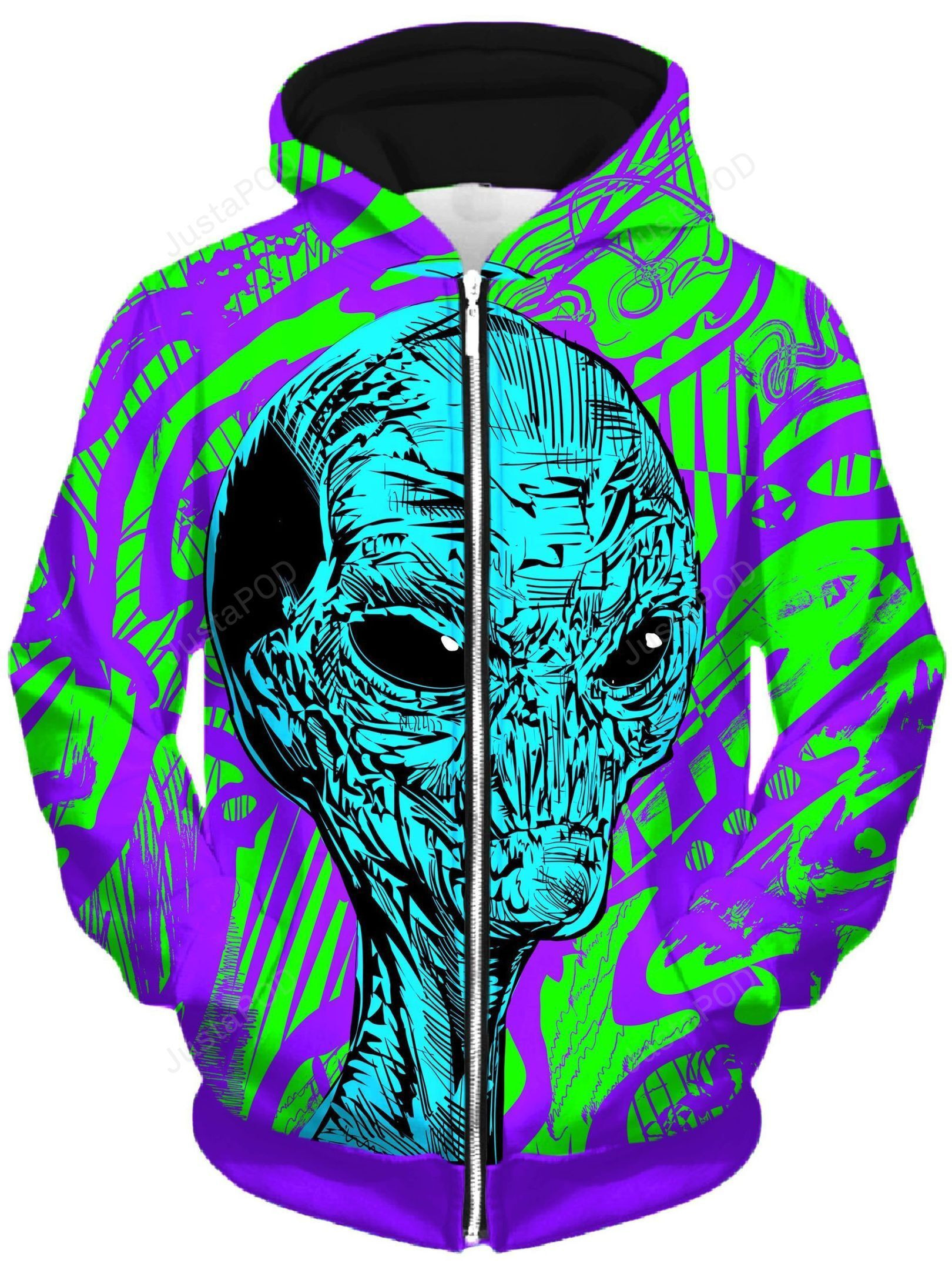 Alien Unisex Zip-Up 3D All Over Print Hoodie & Zip Hoodie