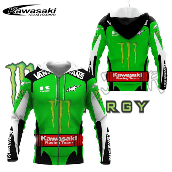 Kawasaki Monster Energy Racing Team Car 3d Zip Hoodie Hoodie Ii0 389