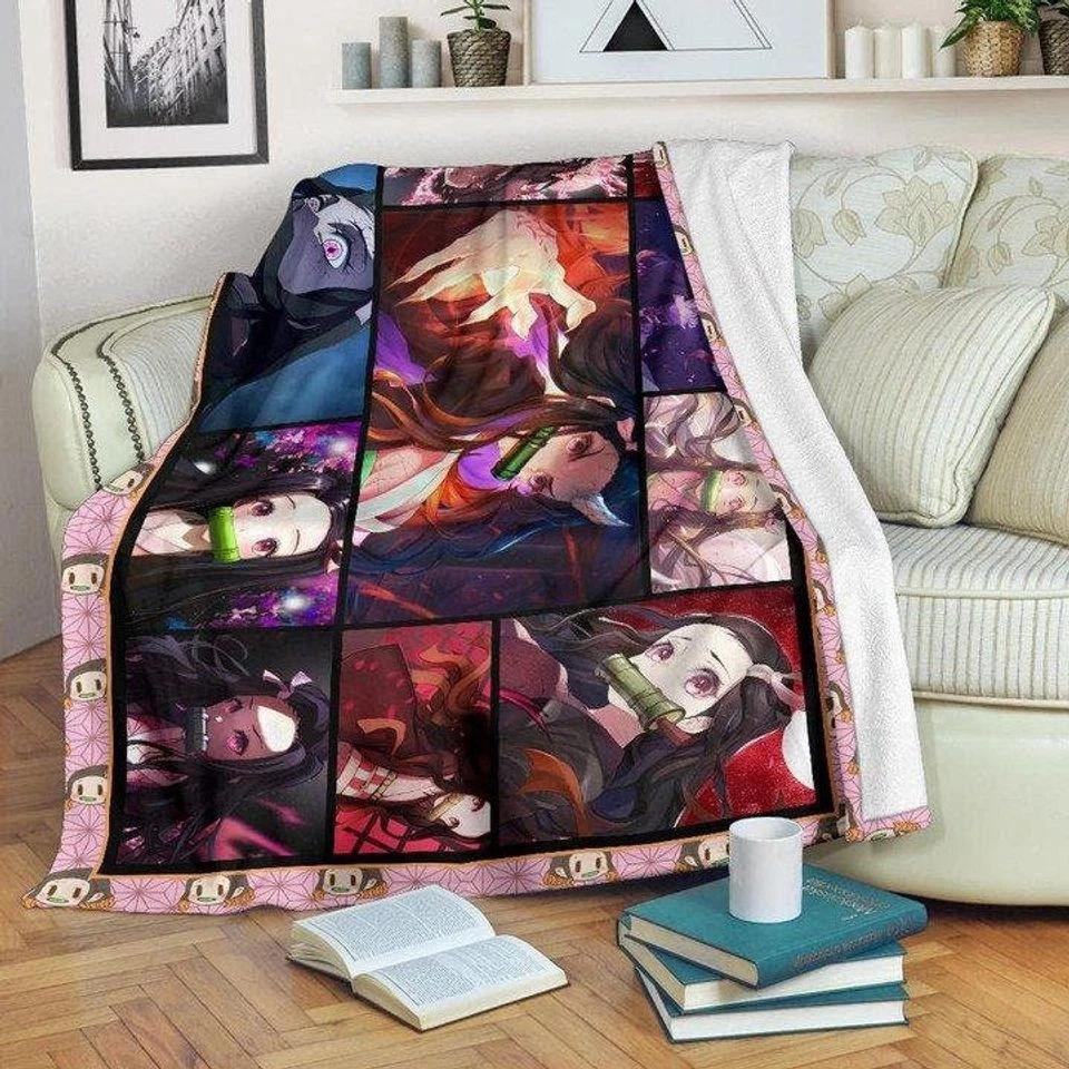 Nezuko Kamado Fleece Sherpa Blanket