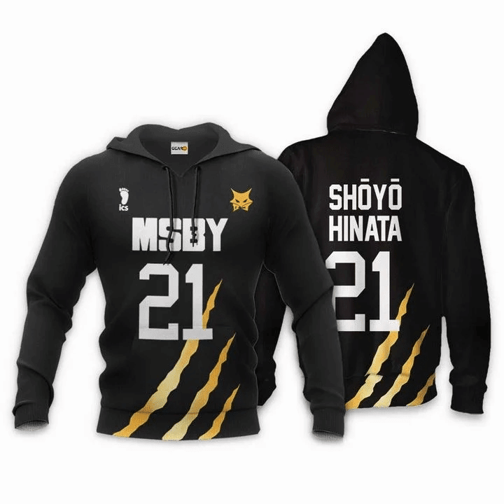 Msby Shoyo Hinata Haikyuu Number 21 3d Hoodie Zip Hoodie