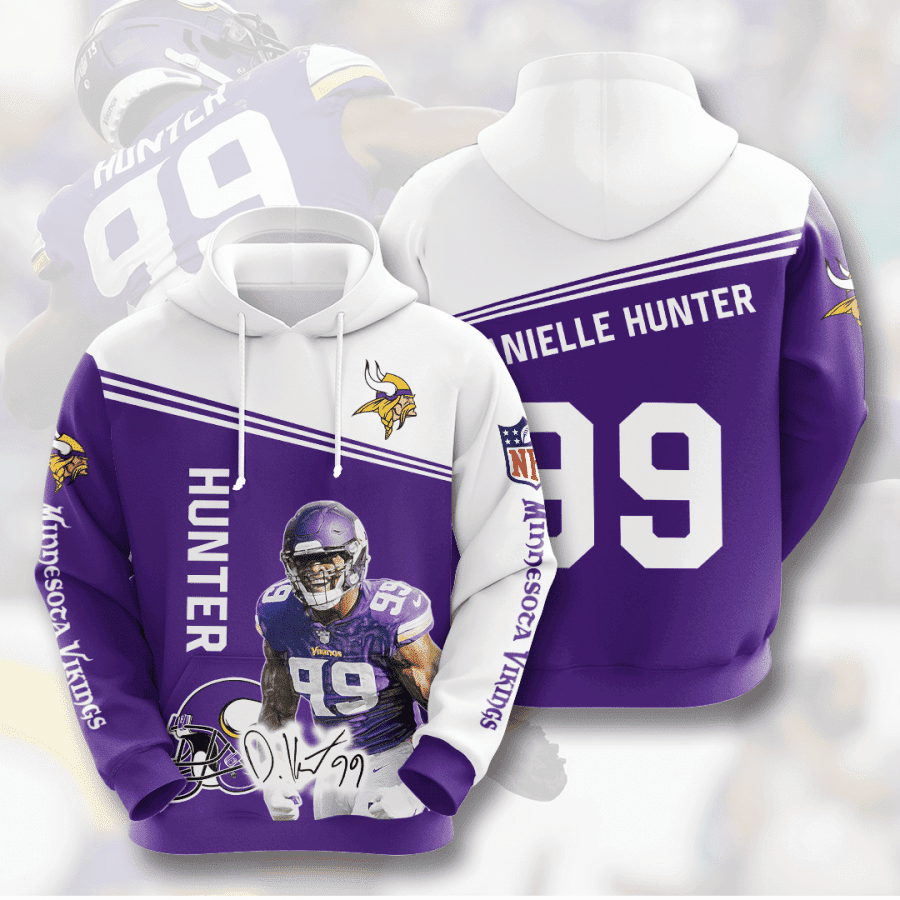 Minnesota Vikings Danielle Hunter 99 3D All Over Print Hoodie & Zip Hoodie