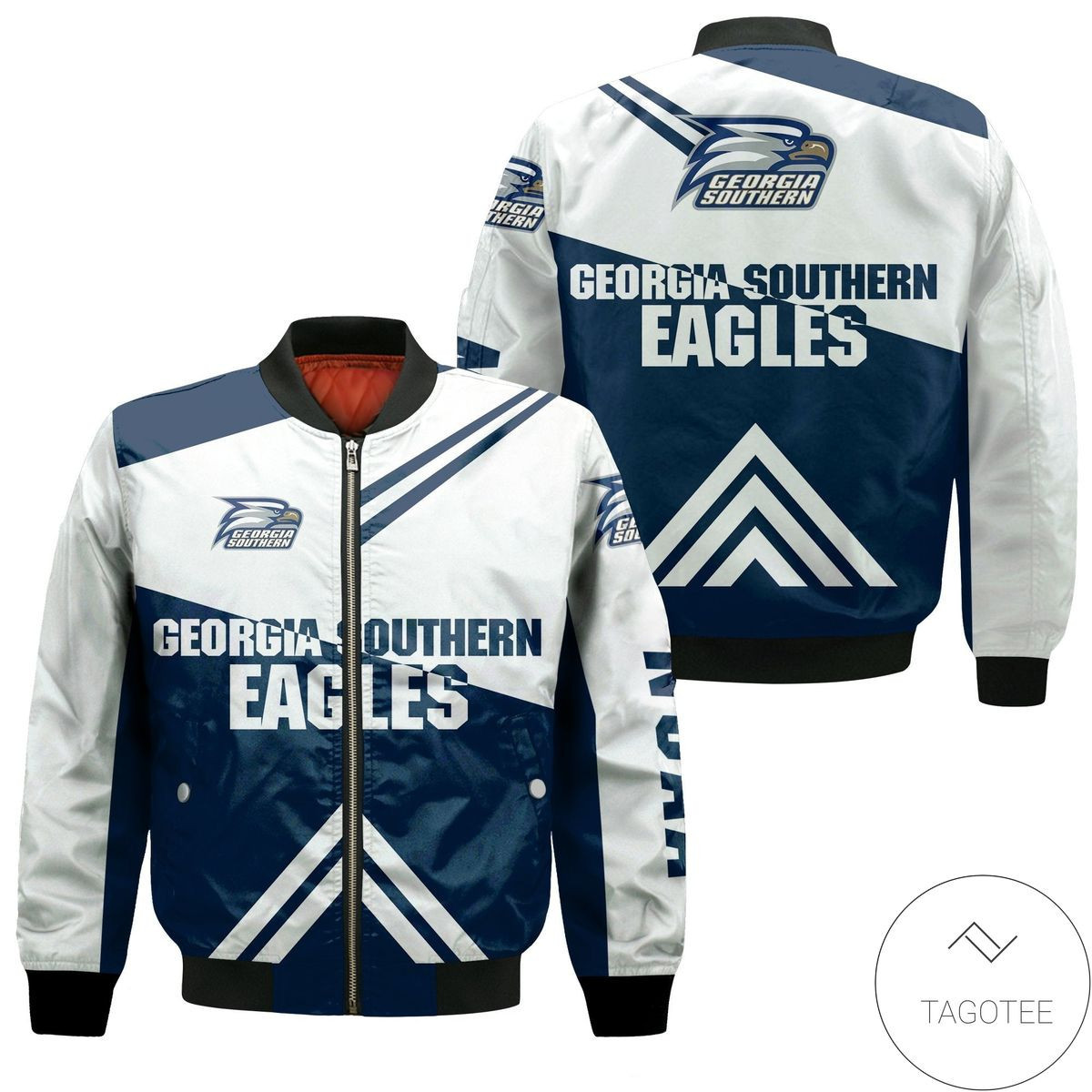 Georgia Southern Eagles Stripes Cross Shoulders Bomber Jacket