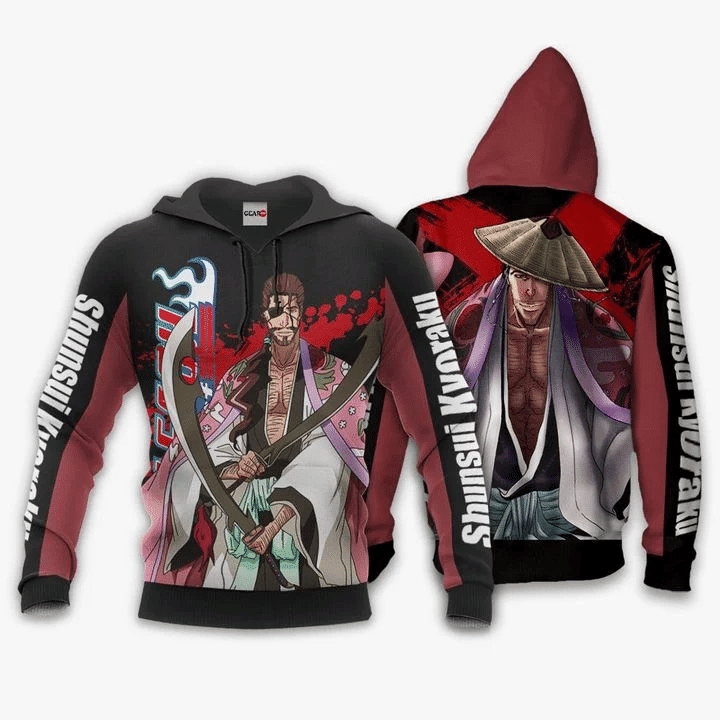 Shunsui Kyoraku Bleach 3d Hoodie Zip Hoodie