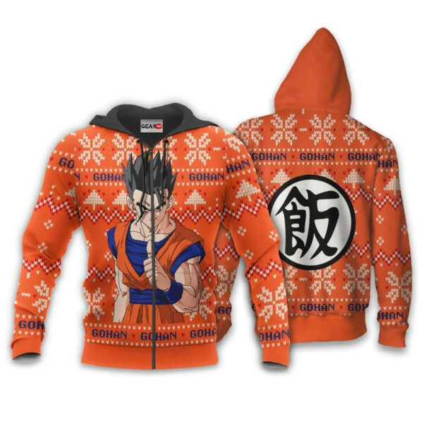 Gohan Ugly Christmas Dragon Ball Z Anime 1k339 Cartoon Graphic Outfits Aop 3d Hoodie, Zip Hoodie 698