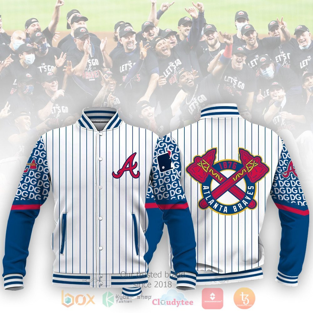 Atlanta Braves White Blue Baseball Jacket