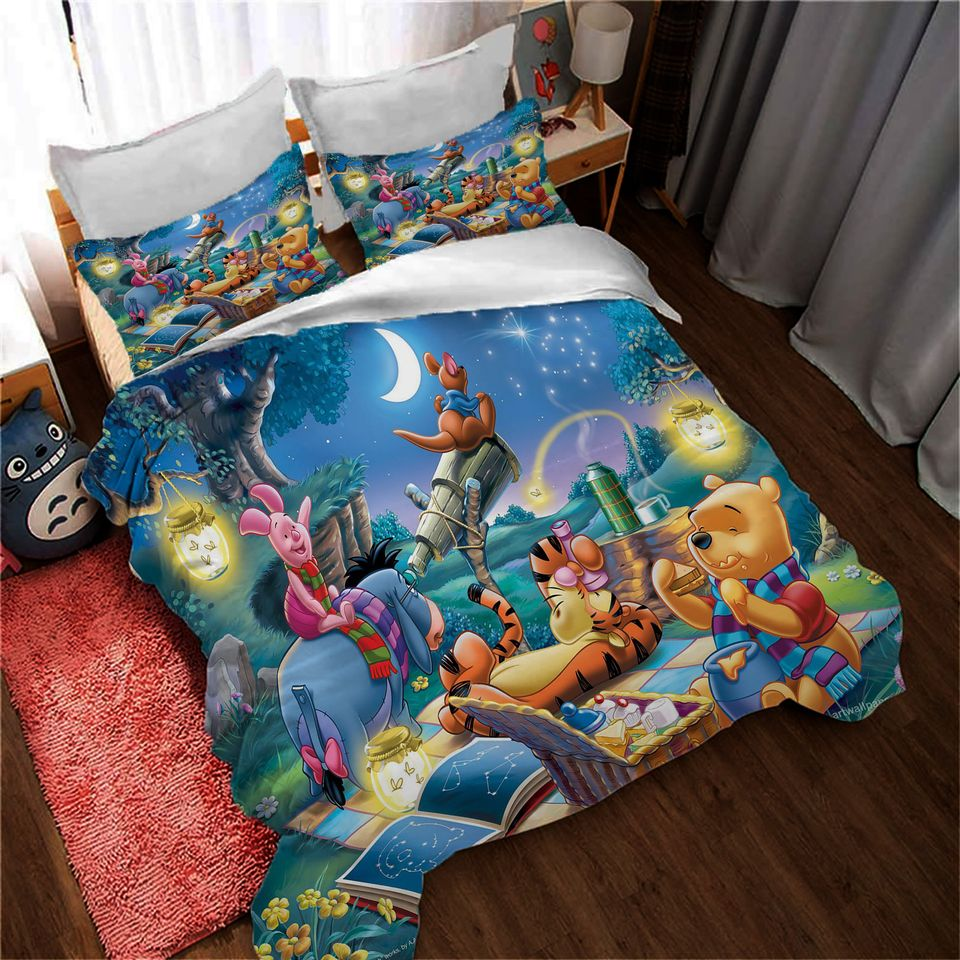 WTP Bedding Set DN Pooh Bear And Piglet With Honey Jars Duvet Covers
