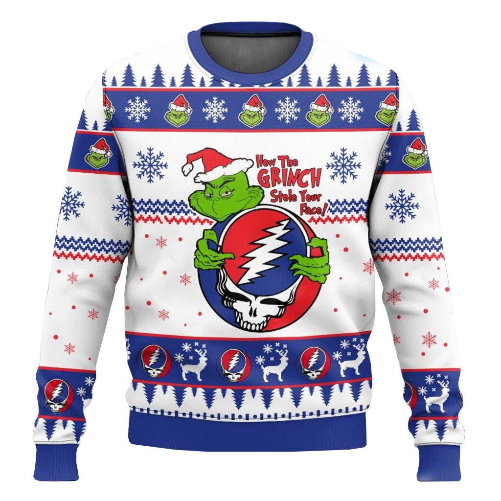 Grinch Grateful Dead Ugly Christmas Sweater 2025